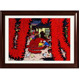 中国美协潘晓玲农民画作品《红红火火》