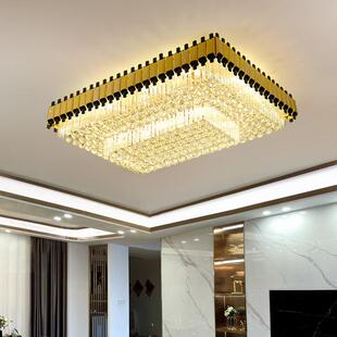 LED长方形吸顶灯现代简约主卧灯饰房间灯具卧室灯轻奢水晶客厅灯