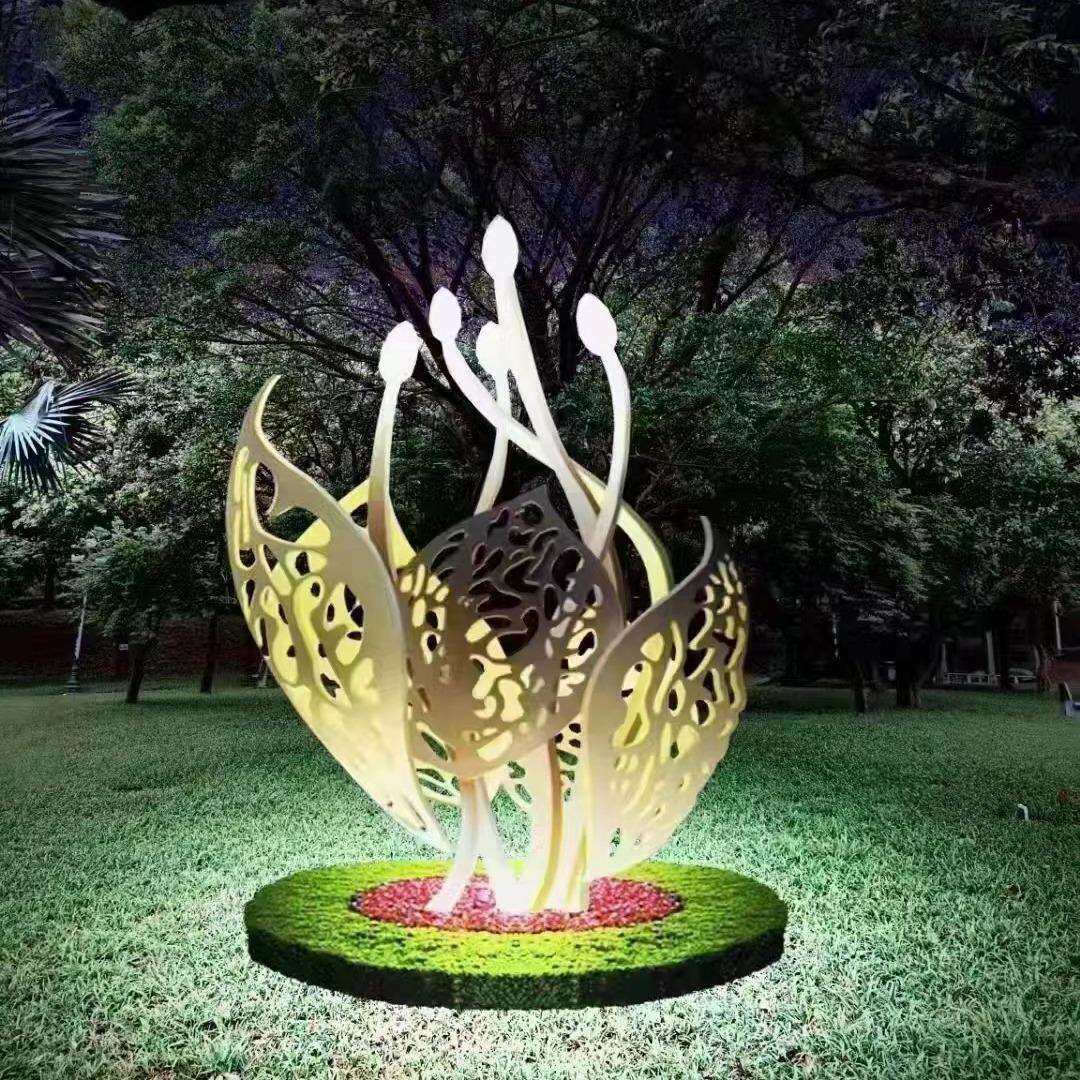 景观花灯304不锈钢树叶灯颜色可变换公园景区智能控制雕塑景观灯