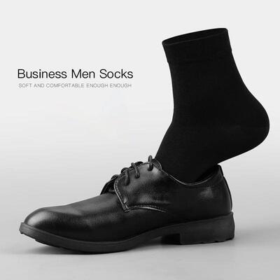 Socks Soft Breathable Antibacterial Black Business Men Socks