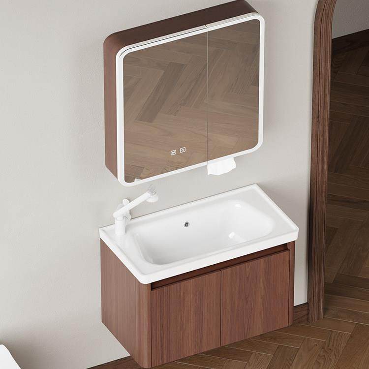 中古风胡桃木色蜂窝铝小户型浴室柜组合加深陶瓷一体盆洗手洗脸盆,家装主材,浴室柜组合,淘宝优惠券,粉丝福利购,淘宝优惠卷