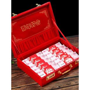 礼金箱下聘聘金钱箱彩礼箱陪嫁嫁妆箱新娘结婚箱子礼服皮箱密码锁