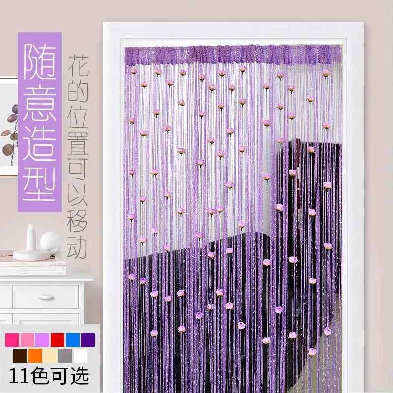 免打孔玫瑰花线 线门帘线 线帘加密加粗流苏帘卧室门客厅装饰帘魔,居家布艺,珠帘/挂帘,淘宝优惠券,粉丝福利购,淘宝优惠卷