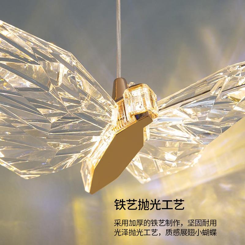 蝴蝶灯卧室吊头吊灯428创意轻奢个性关入玄户灯女孩主卧双头吊床