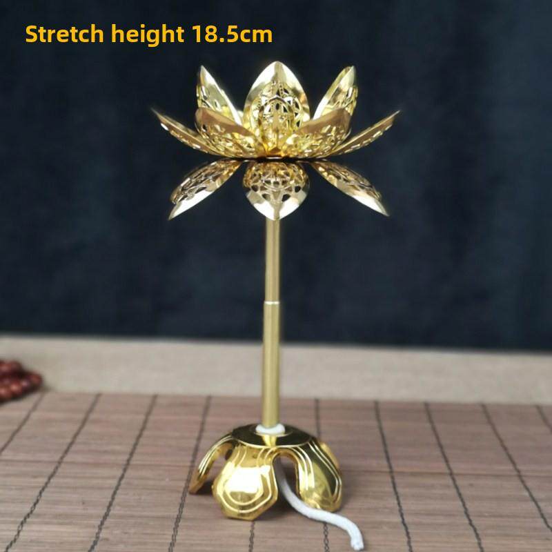 正品明音佛特大油灯座长油灯可用伸缩合莲明花灯金芯座佛堂品