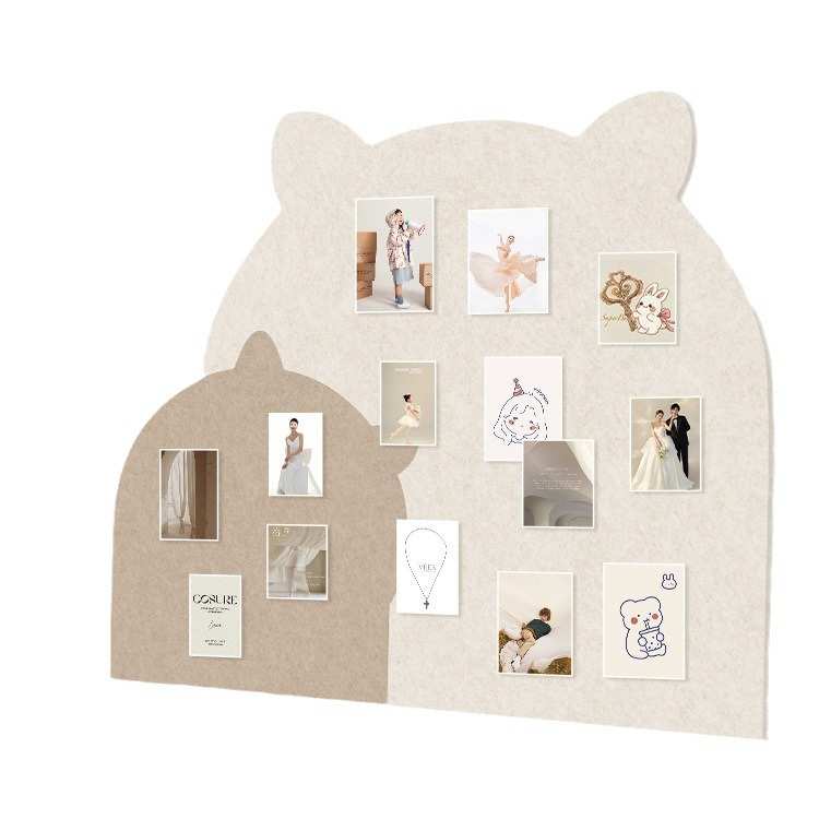 免打孔彩色毛毡板墙贴留言板儿童房墙面装饰板背景墙照片墙展示板