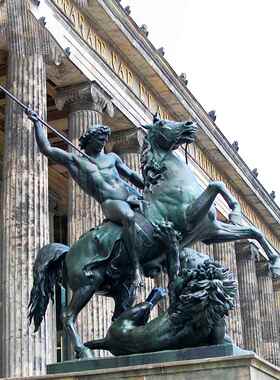 大型骑铸青铜金属马雕塑定制西方玻璃钢人物塑像希腊别墅欧式景观