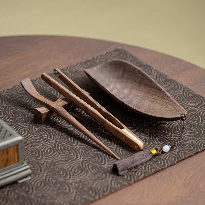茶则四件套实木手工茶荷茶夹子茶道六君子配件茶拔茶匙茶针勺茶夹,餐饮具,茶具礼盒,淘宝优惠券,粉丝福利购,淘宝优惠卷
