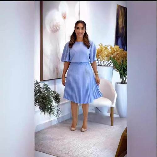 Womens 2 Piece Pearl Decor Puff Sleeve Loungewear Set