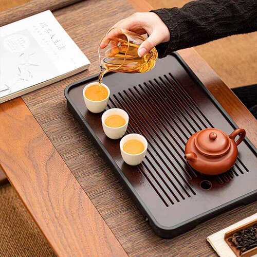 密胺竹制茶盘楠竹大容量可排水废水蓄水双用设计可拆卸过滤板家用