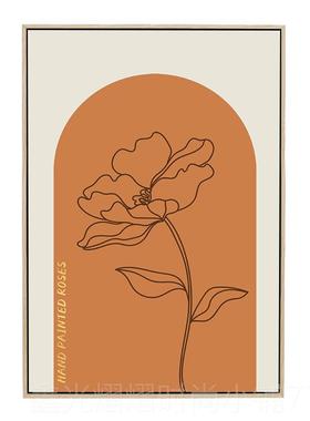 正品pot pinting 几何a抽象复古挂怀旧装饰画r卧室床头摆画手绘线