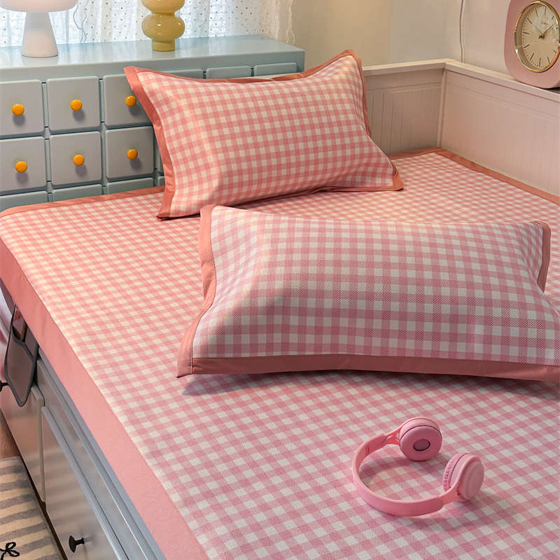 简约夏天冰藤席三件套可水洗空调凉席1.5m1.8米三件套床笠式席子