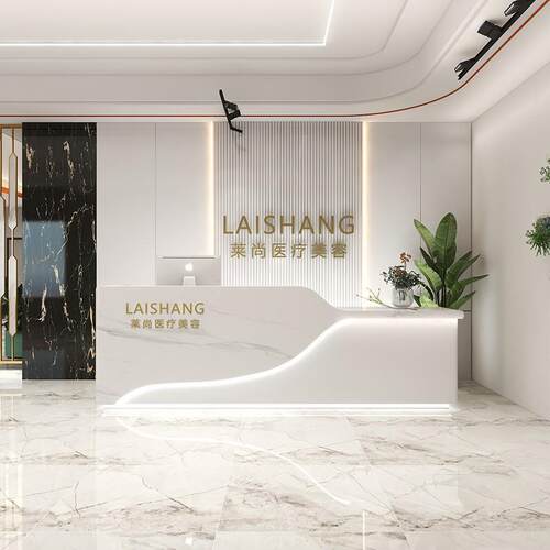 简约现代服装店收银台店铺小型吧台商用美容院美甲店前台接待柜台