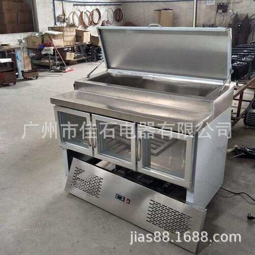 厂家供应 西餐厅保鲜设备 沙拉冷柜 110V 披萨操作台 色拉抓码柜