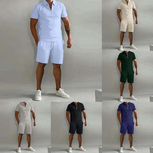Men's short sleeved shorts sports suit