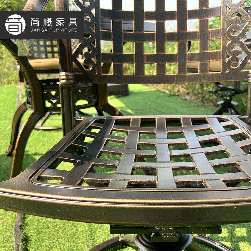 户外桌椅铸铝阳台庭院休闲三五件套露天室外铁艺防水防晒桌椅组合