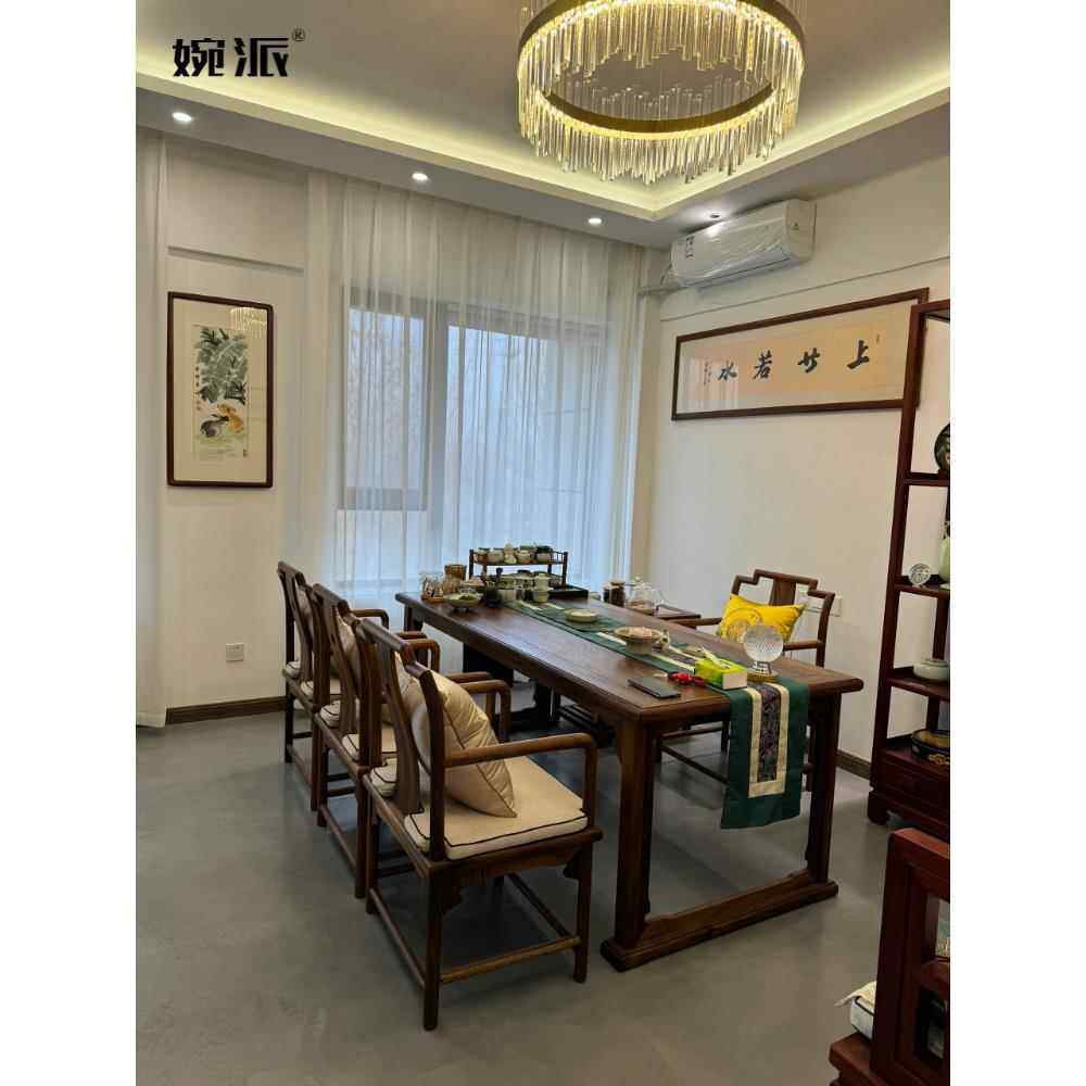 婉派新中式黑胡桃木茶桌椅组合现代简约实木泡茶台茶楼功夫泡茶桌,住宅家具,家用茶台/茶桌,淘宝优惠券,粉丝福利购,淘宝优惠卷