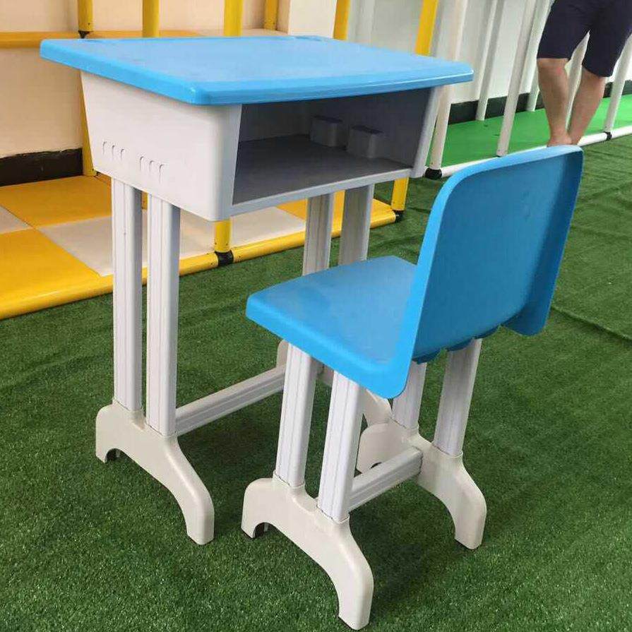 中小学生单双人学校培训辅导班塑料课桌椅写字桌儿童家用塑钢套装