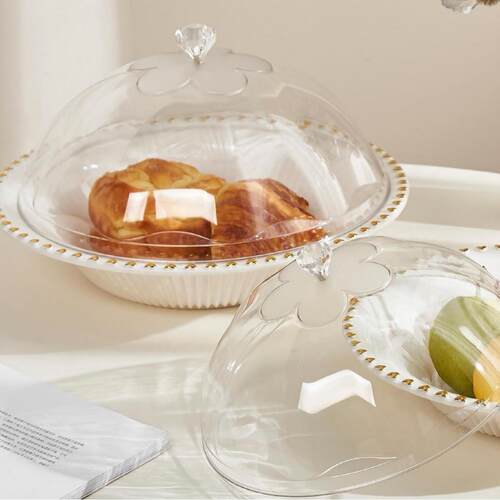 Lidded bread and fruit tray for home living room, tea table