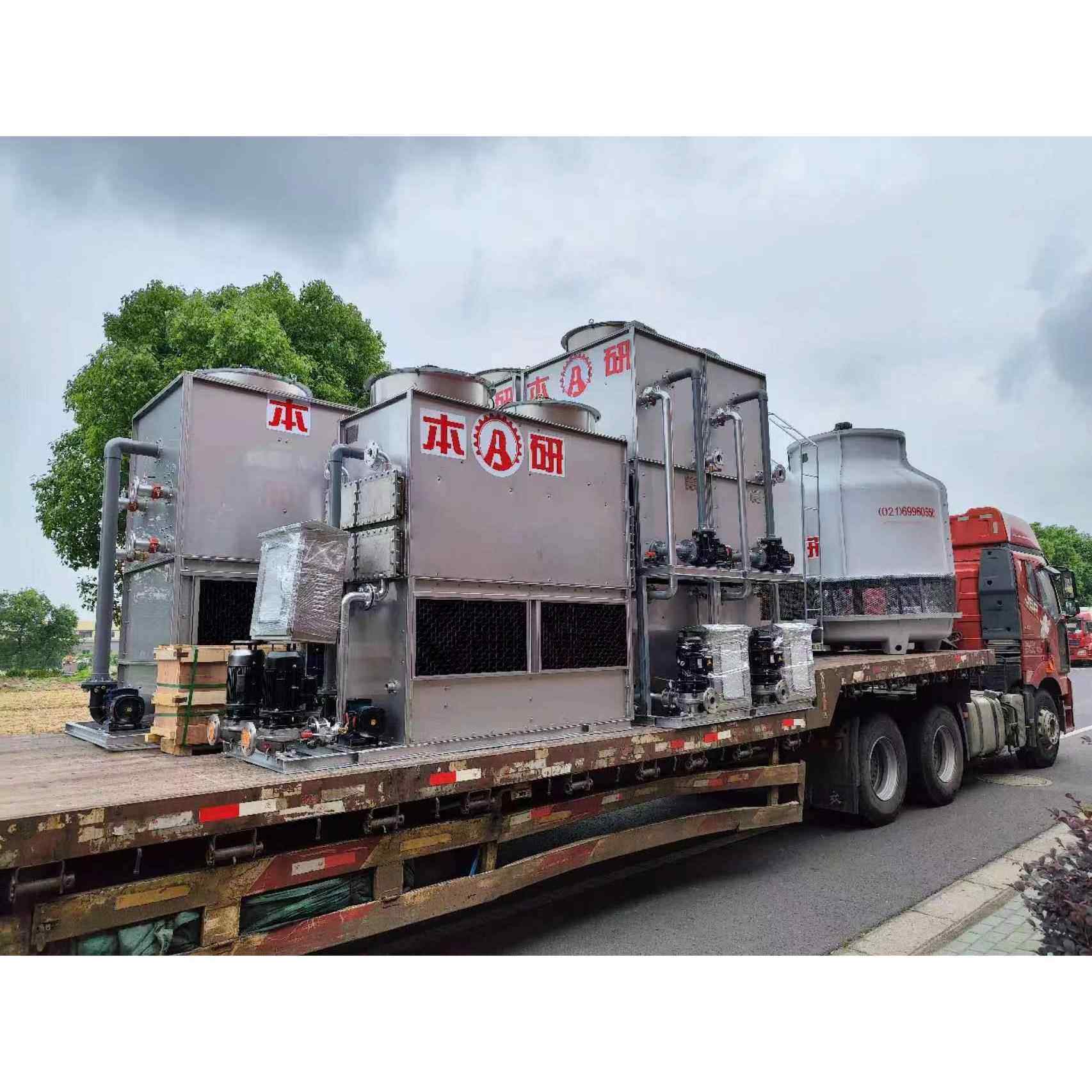 闭式逆流冷却塔全钢镀锌钢材料静音型水塔交钥匙工程