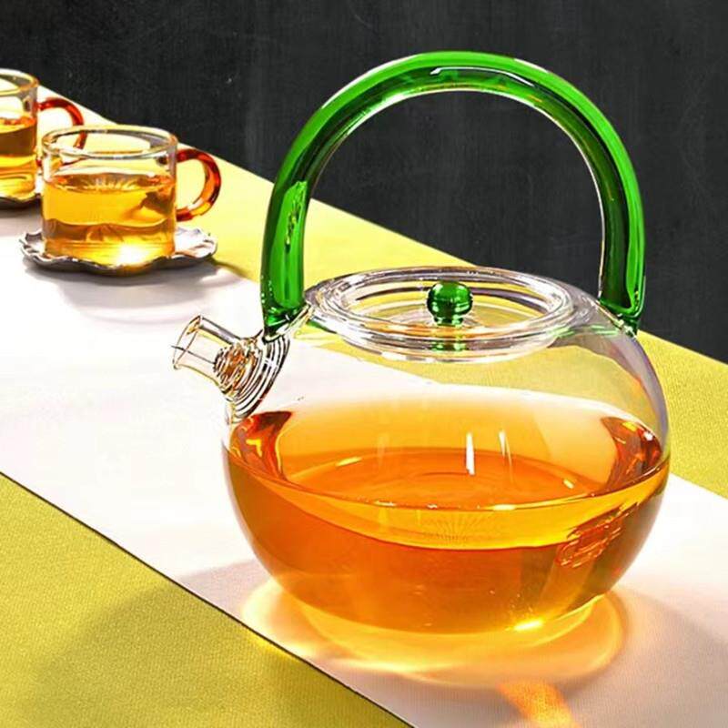 可直火加热养生壶沸水壶高硼硅泡茶煮茶壶水壶耐高温玻璃烧提梁壶