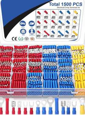 冷端子压冷端子接预1500pcs款压连接器盒装18绝缘组合端子压