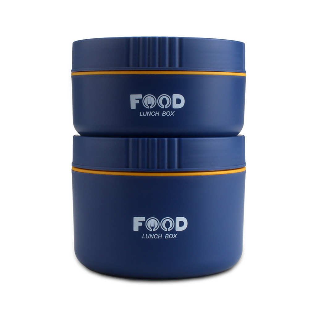 圆形2层304不锈钢保温饭盒分格便当盒午饭盒学生便携午餐盒1000ml