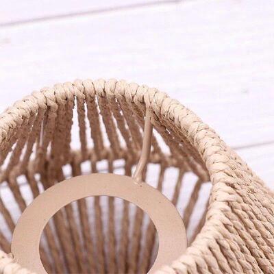 Straw Woven Lampshade Hanging Lamp Cover Rustic Lamp Shade