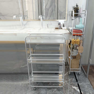 不锈钢厨房夹缝置物架落地多层超窄冰箱缝隙20cm25宽浴室收纳推车