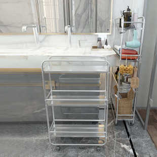 不锈钢厨房夹缝置物架落地多层超窄冰箱缝隙20cm25宽浴室收纳推车