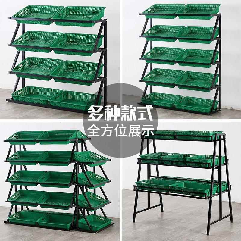 超市水果蔬菜货架多层展示架水果架子水果店便利店置物架多功能