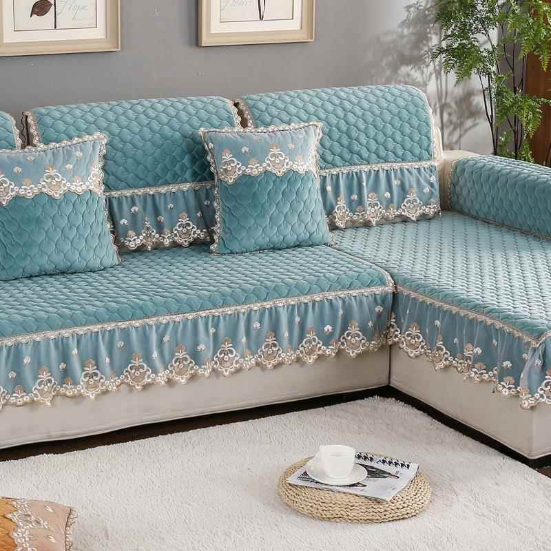 正品欧式毛绒子沙背发垫坐垫四季通用全包沙发巾罩防套滑布艺靠巾