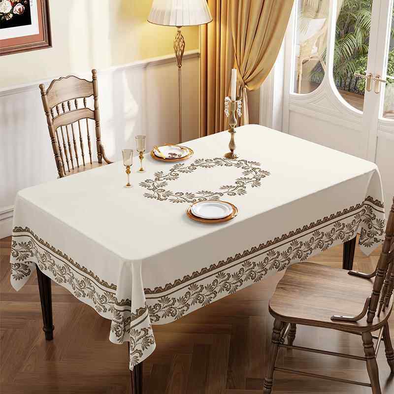 高档美式清桌布免洗防水防油几防烫长方形餐桌桌布小p新茶vc桌垫