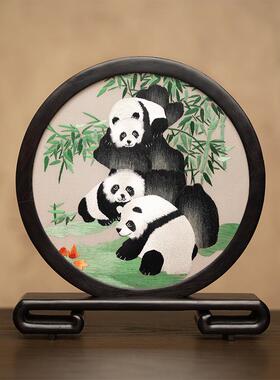 正品苏州双面绣台刺屏桌面摆件手工刺新中式纪念礼物 木质绣装饰