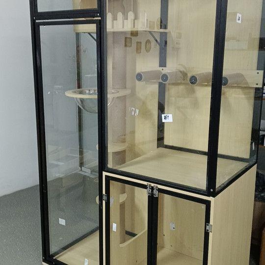 全景猫别墅家用猫笼子空间室内猫屋玻璃猫房展示宠物猫柜