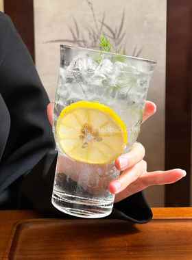 ins风网红宽口玻璃杯果汁杯冰美式咖啡杯酒杯啤酒杯饮品饮料杯子