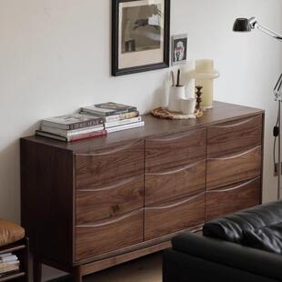 北欧实木九斗柜现代简约客厅餐边柜收纳茶水柜轻奢卧室储物抽屉柜