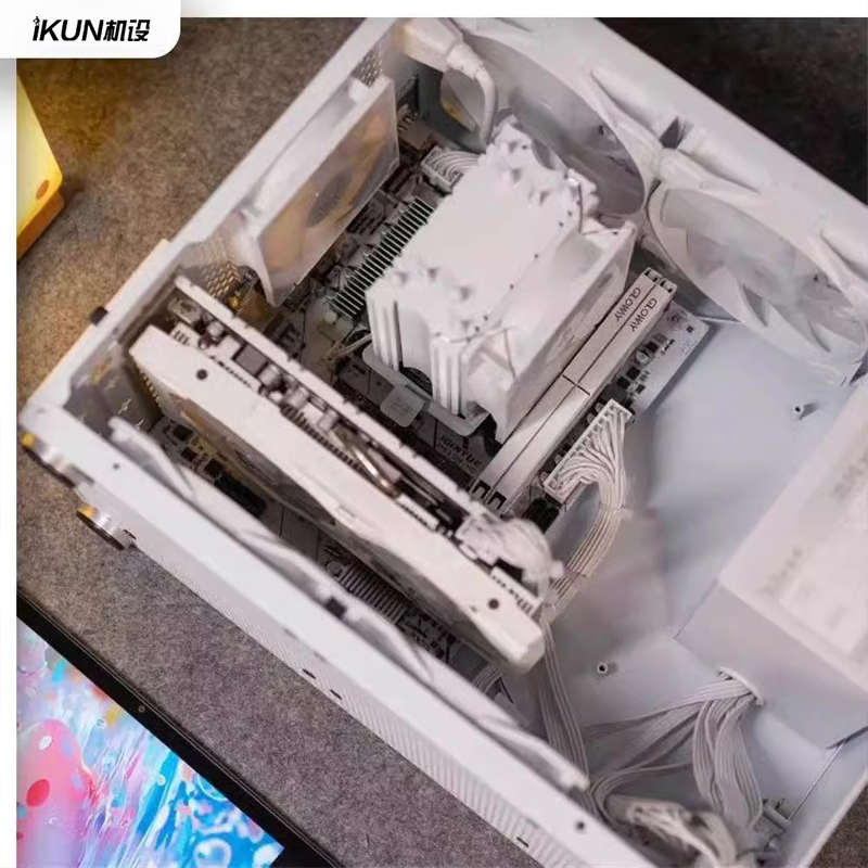迷你台式机侧白色透手提机箱小白电脑便携式嘿机箱机箱机箱海景房