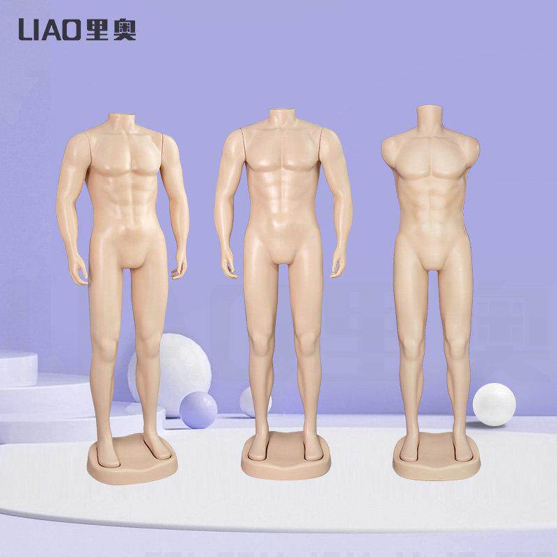 厂家出口便宜塑料模特男服装道具展示假人 大尺码肌肉非洲体型男