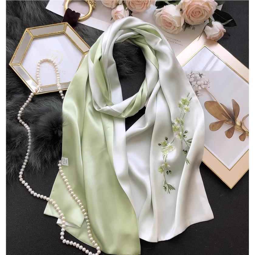 高真女丝刺绣围巾礼桑蚕丝mx-24-07苏绣中年送妈妈旗袍披肩丝巾档