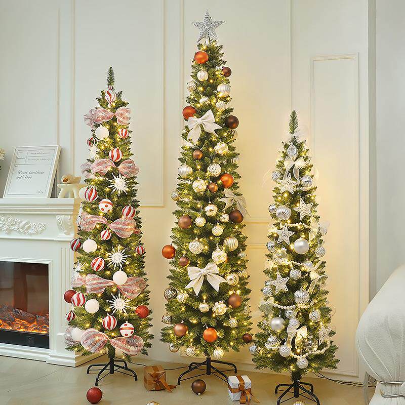 christmastree新款圣诞树发光带灯铅笔树套餐折叠人造仿真聖誕樹