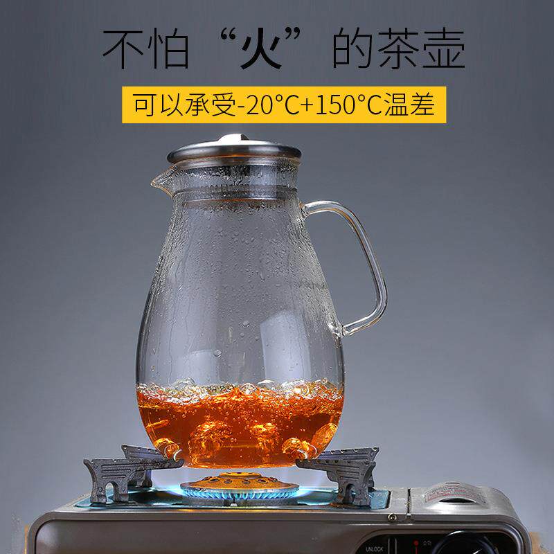 新款直销高硼硅耐热玻璃冷水壶 大热水壶 耐高温水滴壶 凉水壶