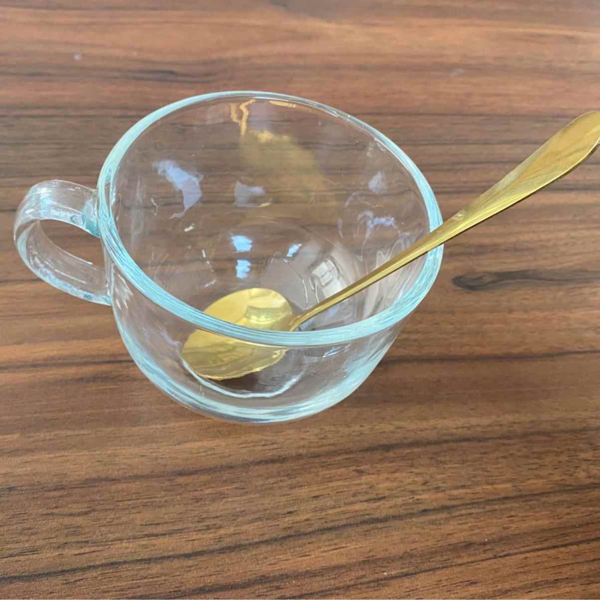 (不单独出售)牛奶杯+勺子茶色玻璃燕麦藕粉羹早餐杯家用耐热