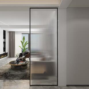 高端屏风隔断艺术玻璃简约现代玄关家用透光轻奢进入户门客厅遮挡