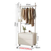 卧室现代奢实木一体家用风落地奶油轻衣帽架烤收纳漆简约柜床头柜