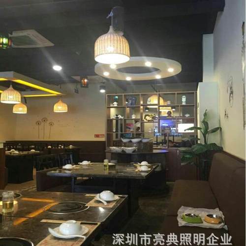 东阳南亚藤艺333吊灯简约创店意个性店铺服装台厂茶楼工程灯具价