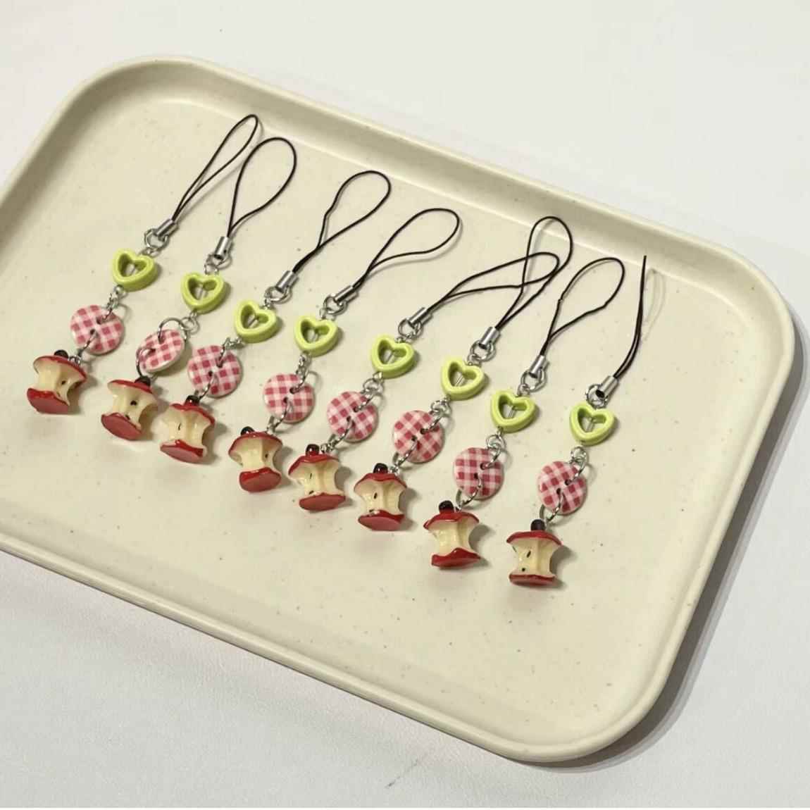 【mini苹果核】苹果派对串珠小挂件可爱卡哇伊手机链少女心咕本