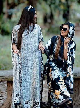 Women'S Ditsy Floral Print Long Scarf & Shawl Set, Casual