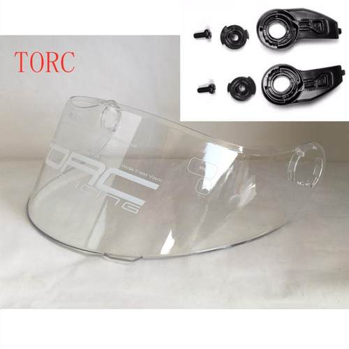 Torc敞开式头盔镜头Torc T271基础/镜片透明防雾镀银黑色镀极光红