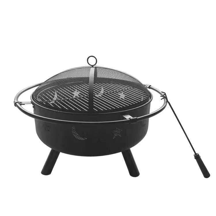 厂家直供加厚加粗便携户外圆形烧烤炉木炭烧烤BBQ烧烤炉